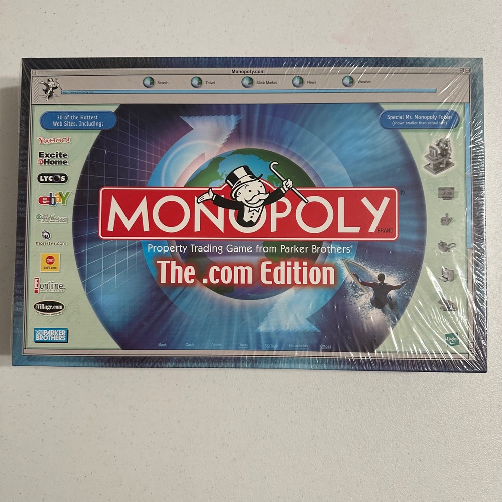 Parker Brothers Monopoly The .com Edition Board Game Tech Nostalgia New 2000